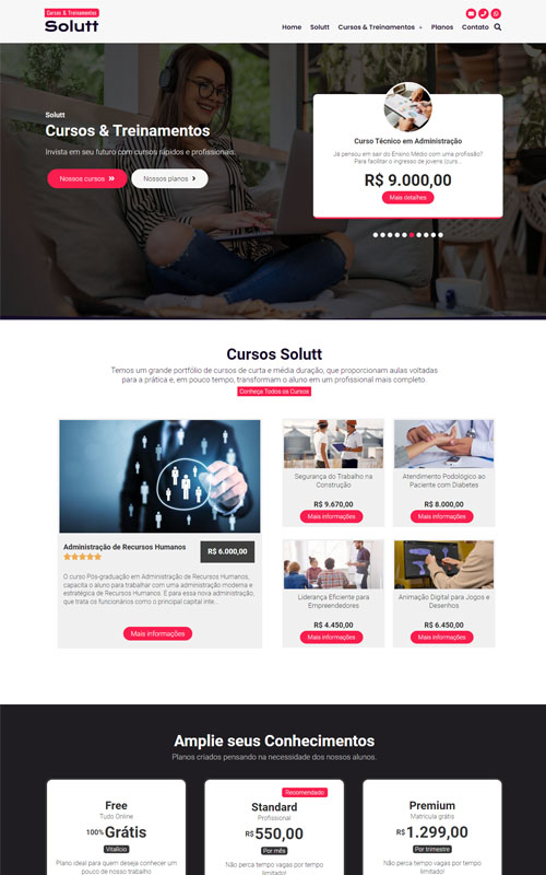 Página incial do site