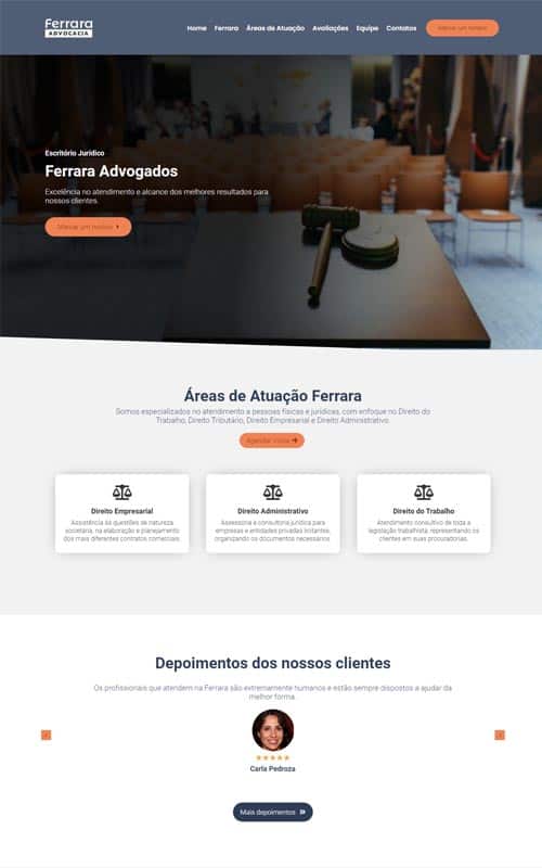 Modelo de Site para escritórios de advocacia e advogados associados