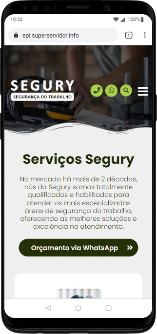 Modelo de Site para empresa de segurança do trabalho